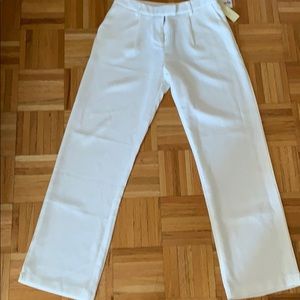 White bootcut pants